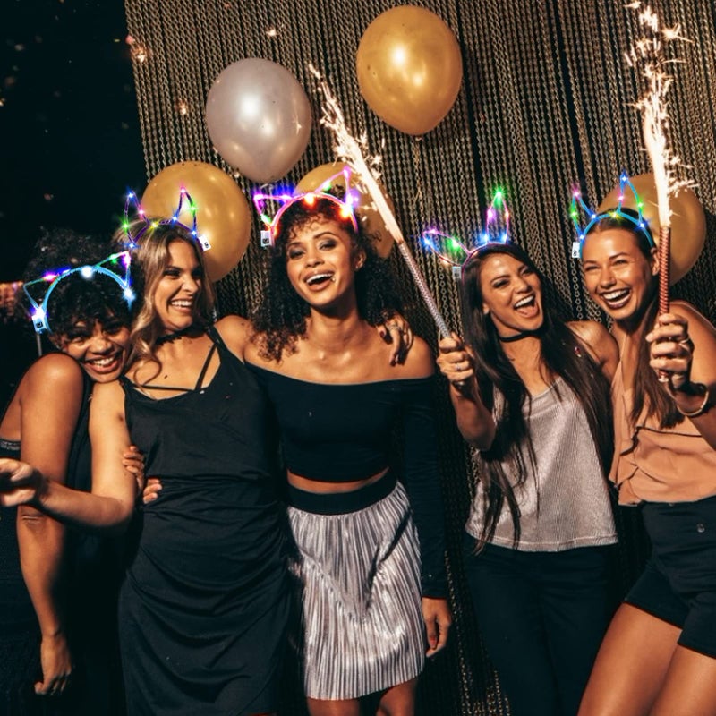 Aniwon LED Headband - 12PCS Light Up Cat Ear, Rabbit Ear, Unicorn Luminous Hair Accessories for Women, Girls, Kids - Christmas, Halloween Party Supplies - Image 2